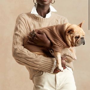 Banana Republic Italian Merino Cable-Knit Sweater Small Tan